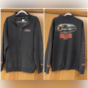 Harley-Davidson Genuine Motorcycles Zip Up Sweatshirt Fort Myers Florida XL